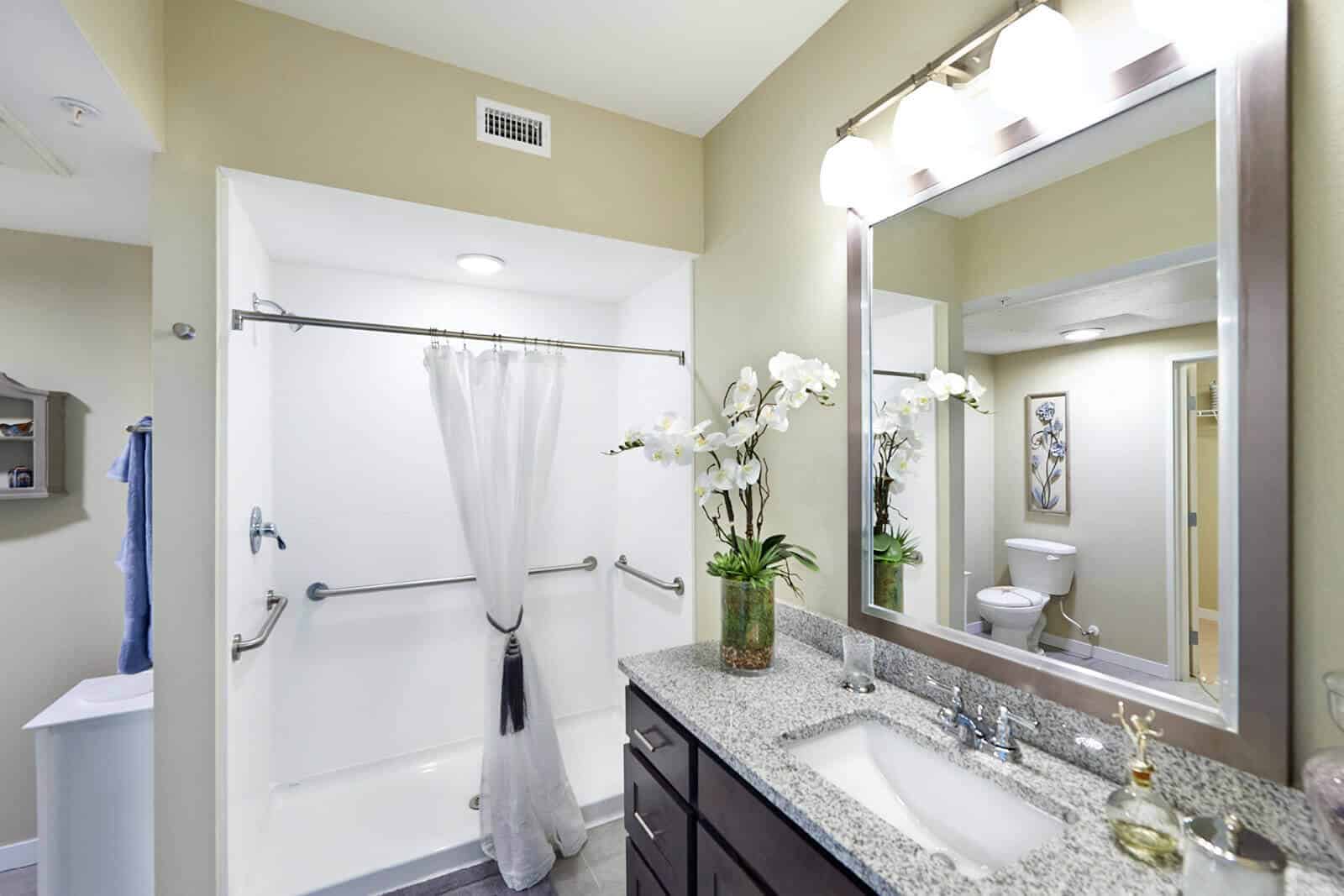 bathroom with large shower