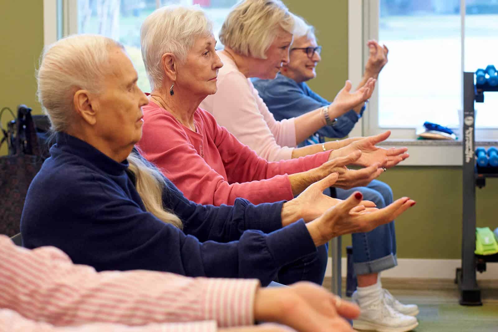 residents in an exercise class