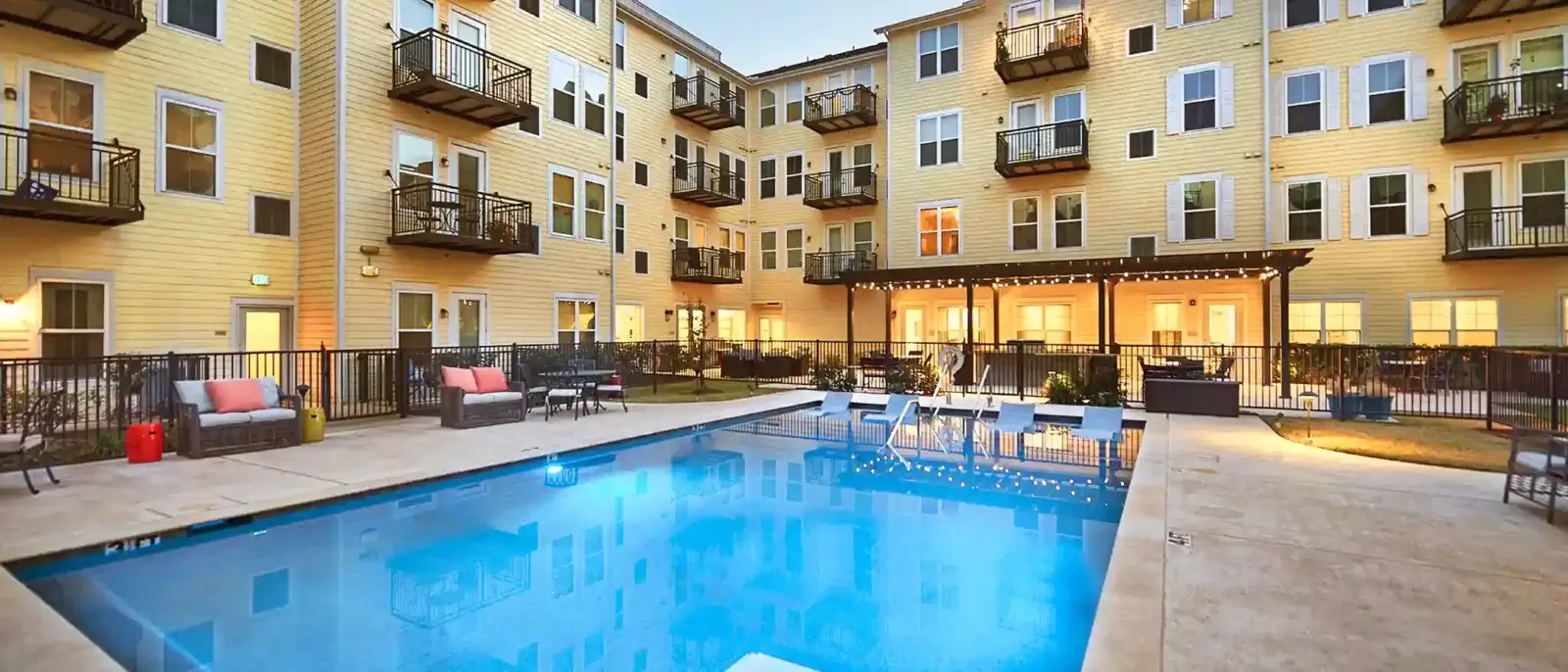 pool in courtyard at Park Creek