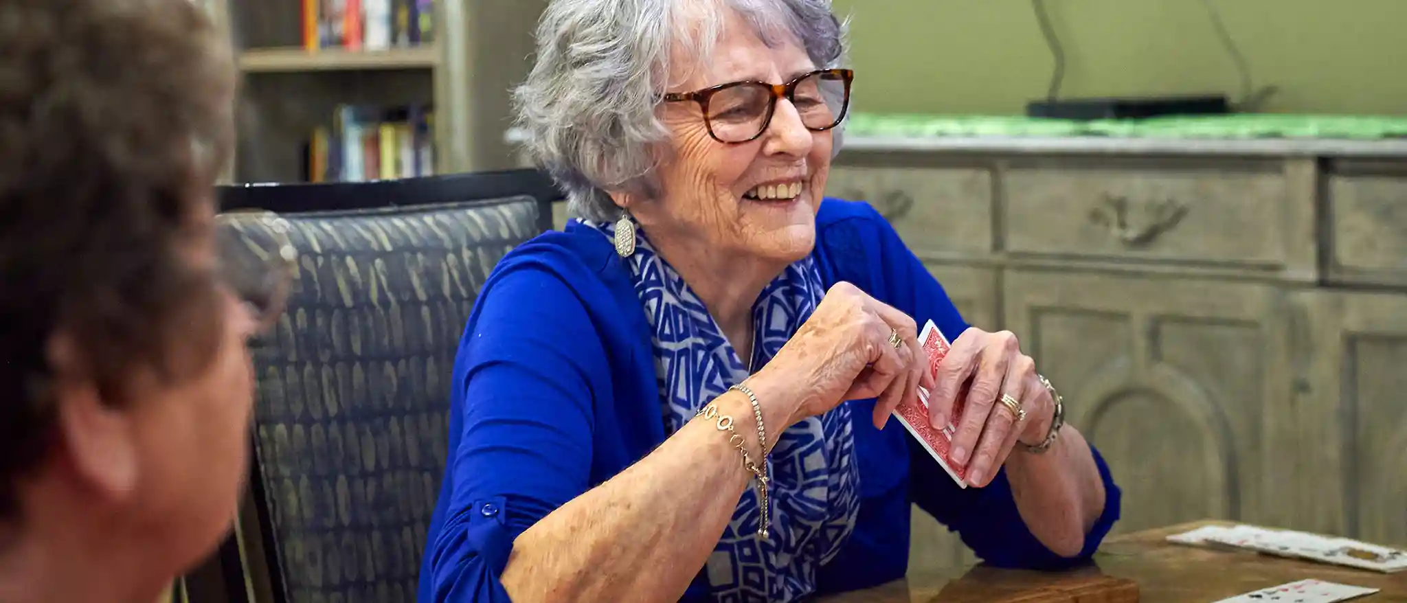 playing cards at park creek