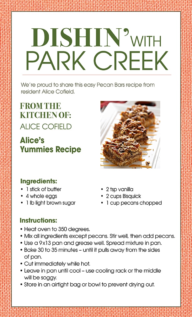 Yummies recipe from the kitchen of Alice Cofield